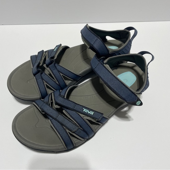Teva Tirra Women's Size 9.5 Blue Gray Sport Hiking Sandals Shoc Pad Spider - Picture 4 of 8
